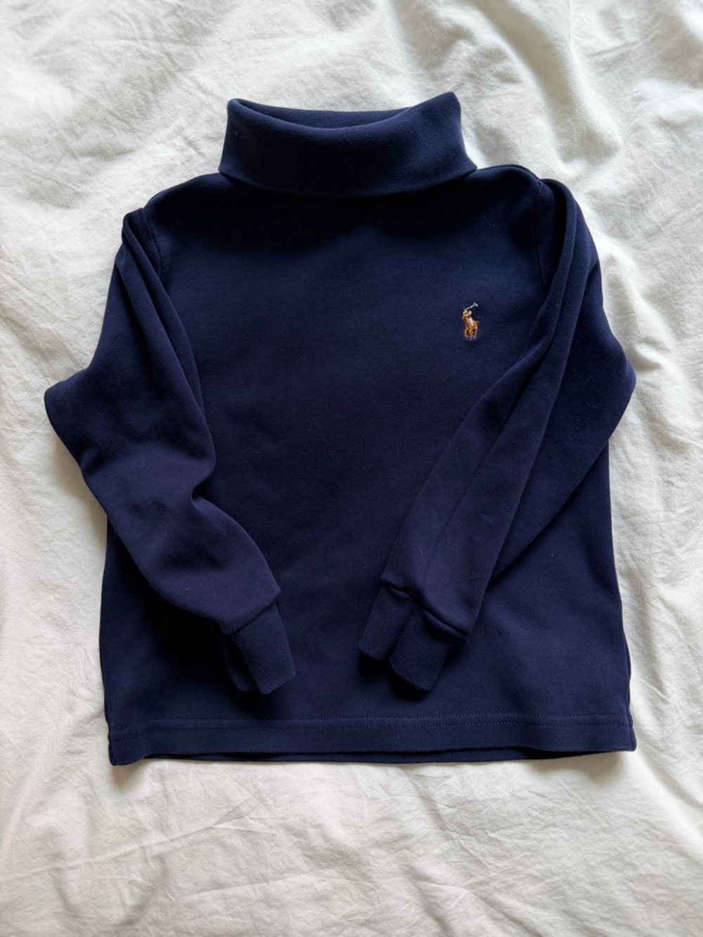 Ralph Lauren Navy Turtleneck with Embroidered Pony